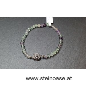 Armband Fluorit + Baum 4mm Gr.S